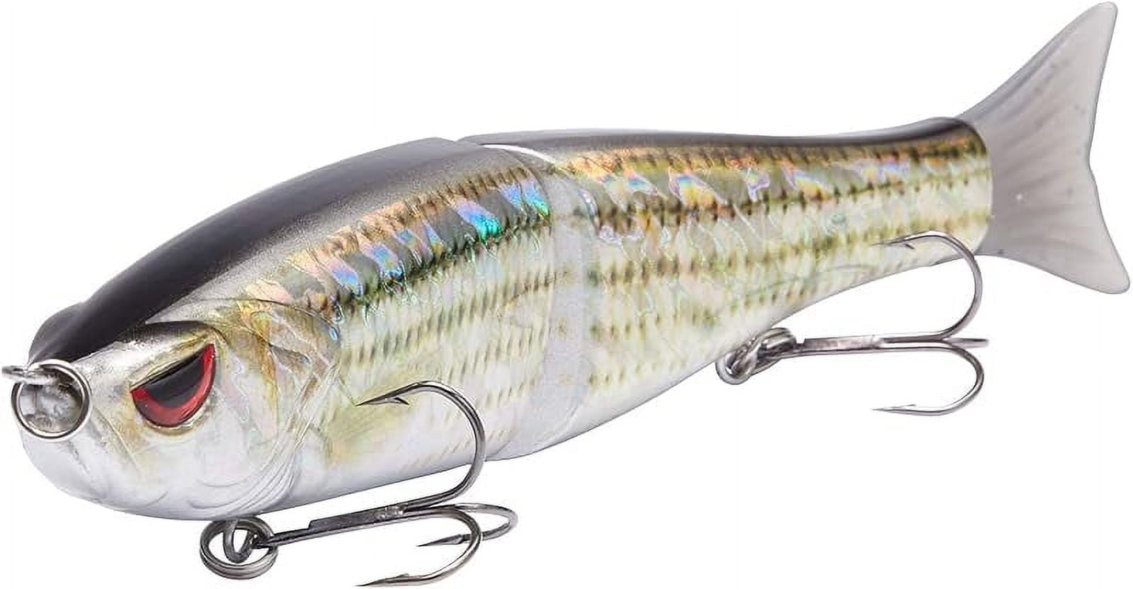 6-Segment Jointed Glide Swimbait Fishing Lure - Lifelike For Trout, Bass, Pike | Realistic 3D Eyes, Built-in Rattle, Sharp Hooks