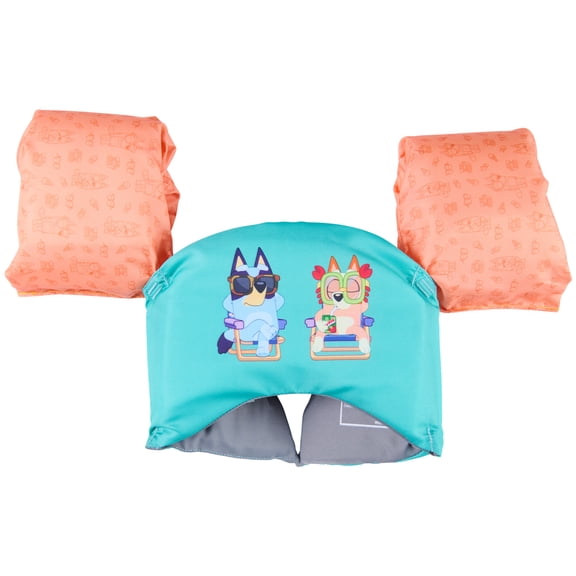 SwimWays Bluey Swim Trainer, USCG Approved Life Vest for Kids 33-55 lbs