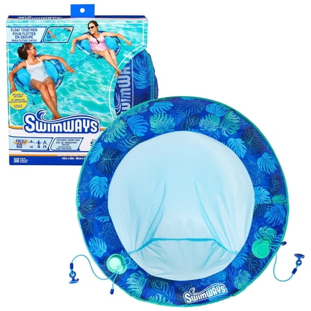 SwimWays Elite Spring Float Papasan Pool Lounger Inflatable Pool Float for Adults & Teens, Hyper-Flate Valve for Fast Inflation, Linking Capability