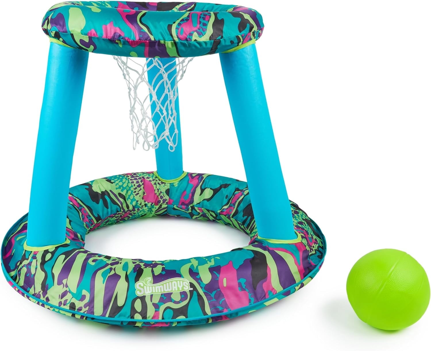SwimWays Hydro Spring Hoops Inflatable Pool Game Basketball Set