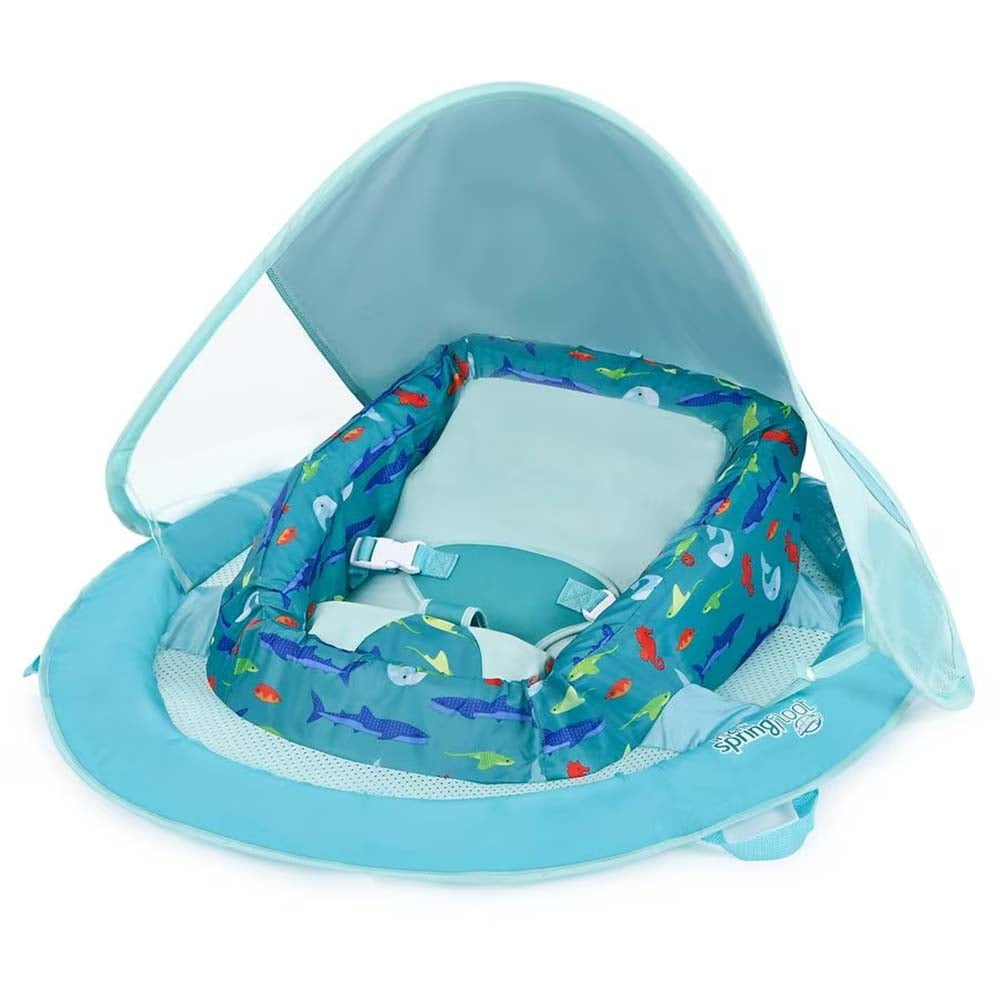 SwimWays Infant Baby Spring Float with Adjustable Sun Canopy
