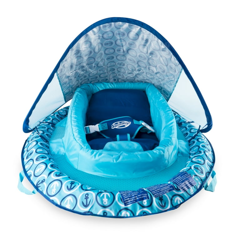 SwimWays Infant Baby Spring Float with Adjustable Sun Canopy