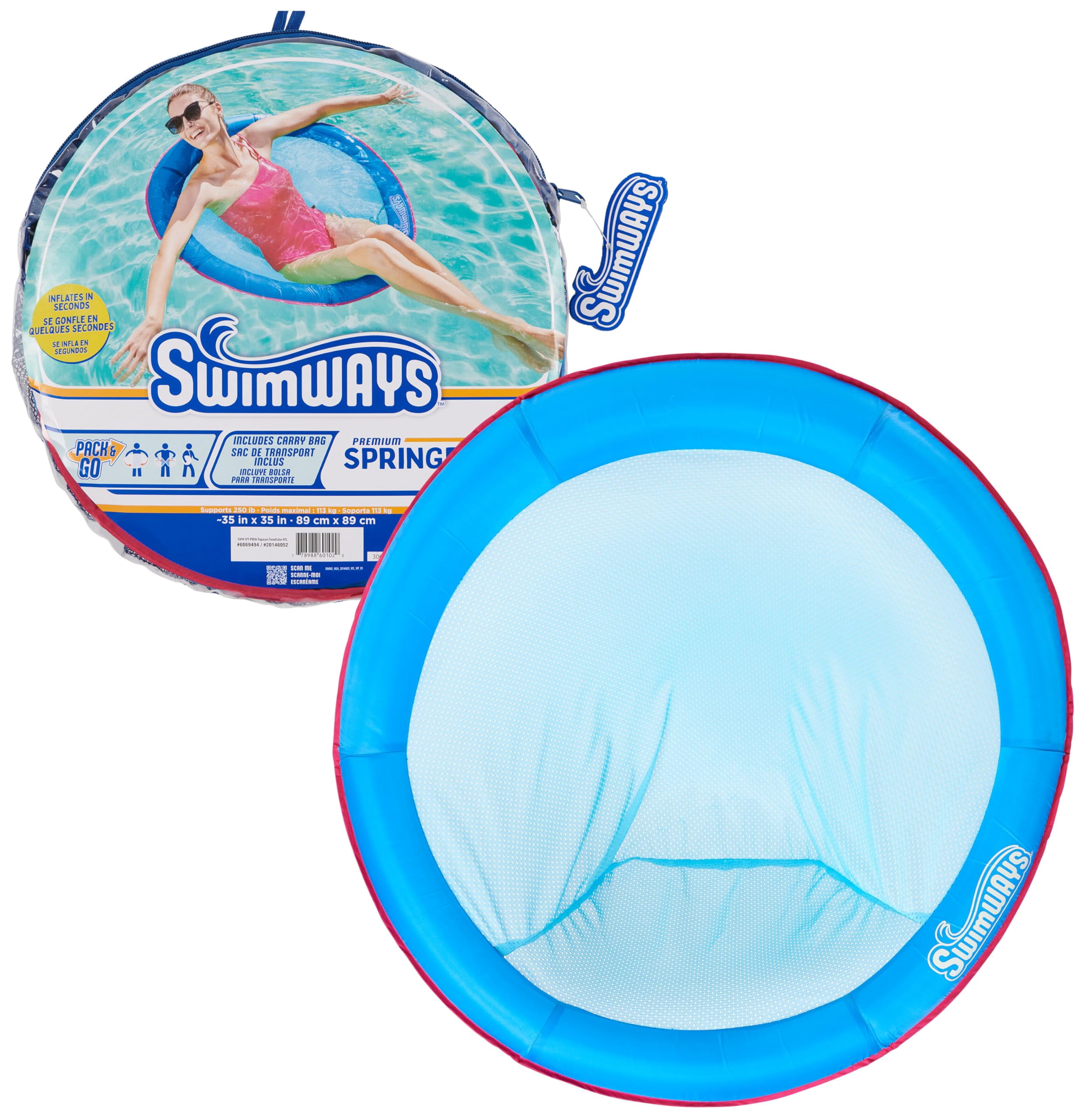 SwimWays Spring Float Premium Papasan Pool Lounger for Swimming Pool ...