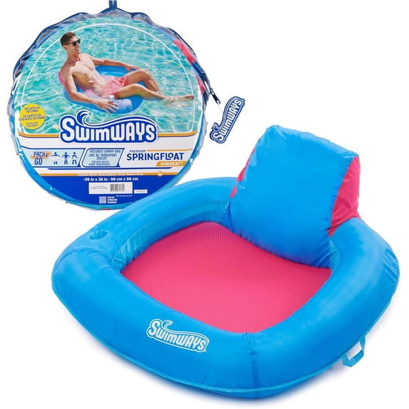 SwimWays, Spring Float Premium SunSeat Pool Lounger, Hyper-Flate Valve ...