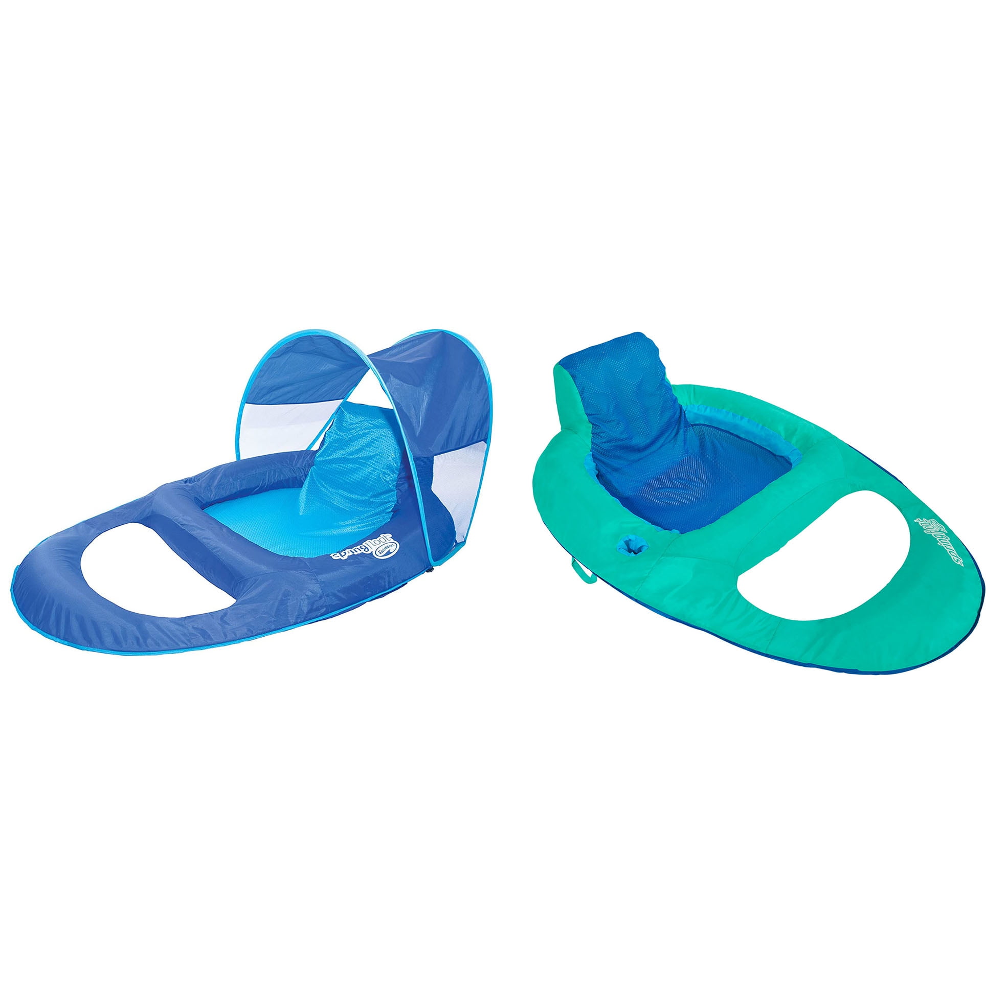 SwimWays Spring Float Recliner w/Inflatable Twist & Fold Spring Pool