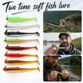 thumbnail image 1 of Swimbait Fishing Lures, 3 Inch 8-Piece Green-Orange Paddle Tail Soft Lures, Durable Silicone Soft Plastic Bass Fishing Lures, Slow Sinking Fish Shape Soft Swimbait for Bass, 1 of 7