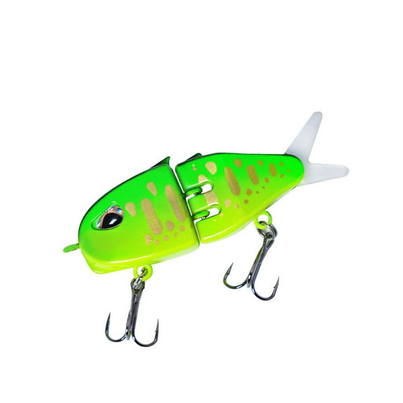 Mini Glide Bait for Bass Fishing, Multi-Jointed Swimbait Wobbler with Double Hook, White Glide Baits for Bass and Pike, Hard Lure with Soft Rubber Fins, Amazing Fishing Gear Gifts