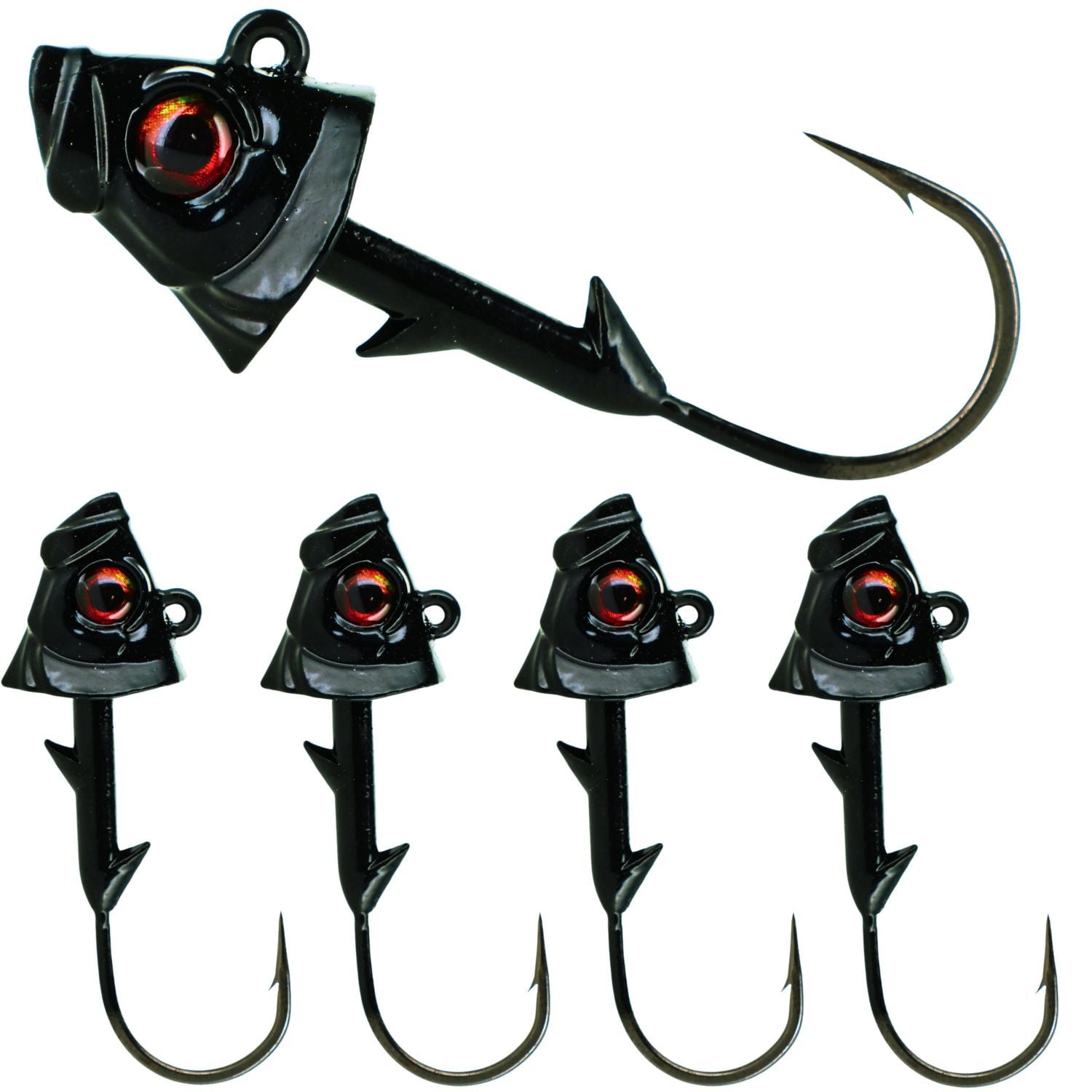 Swimbait Jig Head with Realistic Fish Head- 1/4oz- Black