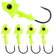 Swimbait Jig Head with Realistic Fish Head- 1/4oz- Chartreuse