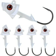 Swimbait Jig Head with Realistic Fish Head- 1/4oz- White