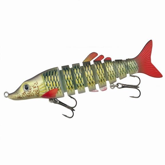 Swimbaits Multi Jointed Barb Fishing Lures for Bass Trout, Slow Sinking Bionic Bass Lures Kit for Freshwater Saltwater, Lifelike Fishing Lures for Predator Fish, 5.11"