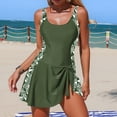 thumbnail image 1 of Swimdress for Women One Piece Swimsuits Tummy Control Slimming Bathing Suits Geometric Pattern Skirted Cover Up Modest Beachwear, 1 of 7
