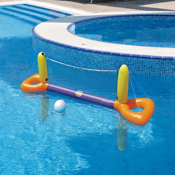 Swimline 11.5" Inflatable Floating Splash Volleyball Game for the Swimming Pool - Orange/Yellow