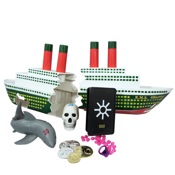 Swimline 18" Wreck with Sunken Treasure Swimming Pool Dive Game Set - Green/Red