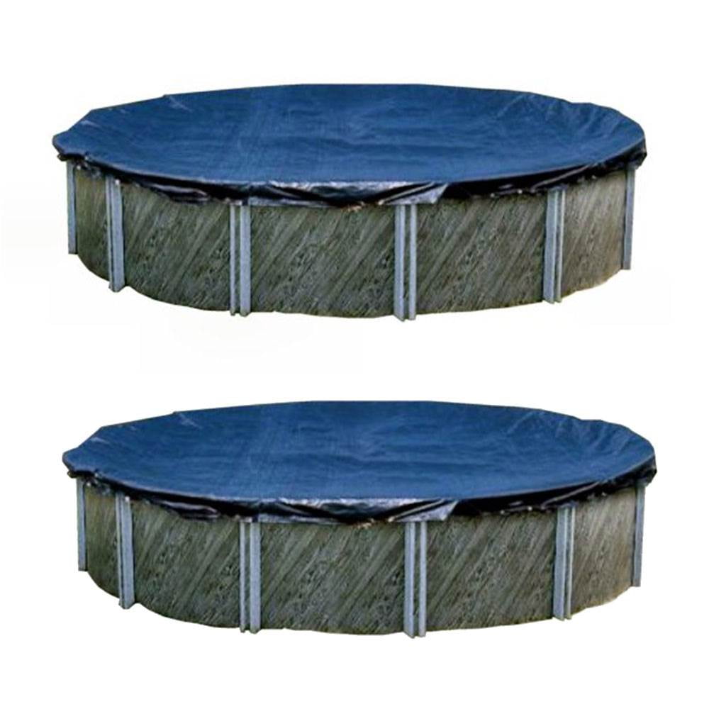 Swimline 21 Foot Round Above Ground Winter Swimming Pool Cover, Blue (2 ...