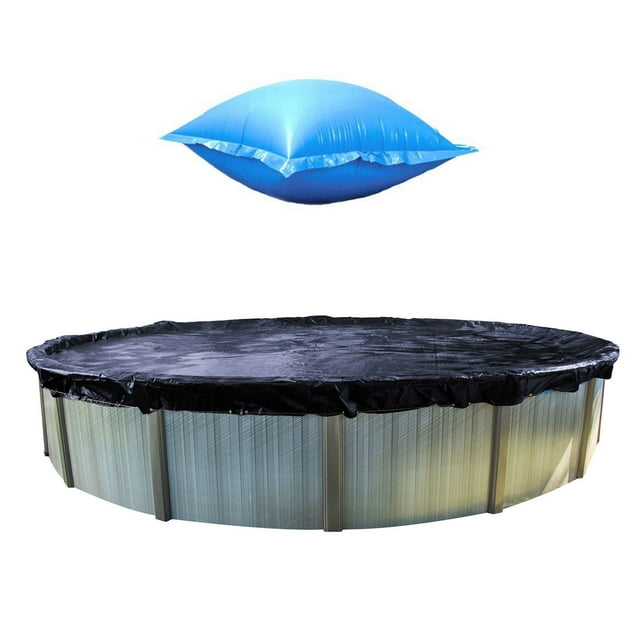 Swimline 24 Ft Round Above Ground Winter Pool Cover w/ 4'x8' Closing