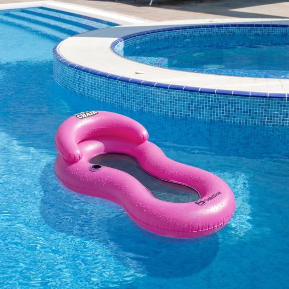 Swimline 61" Chill Pill 1-Person Inflatable Swimming Pool Floating Lounge Chair with Drink Holder -