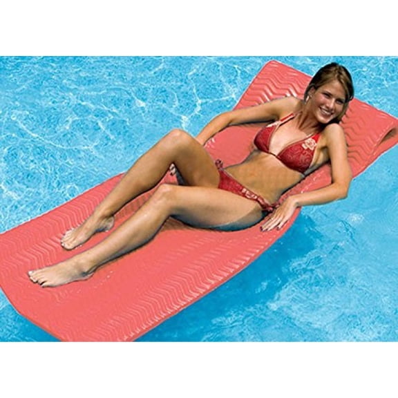 Swimline 74" Sofskin Floating Foam 1-Person Swimming Pool Mattress Raft - Coral Red