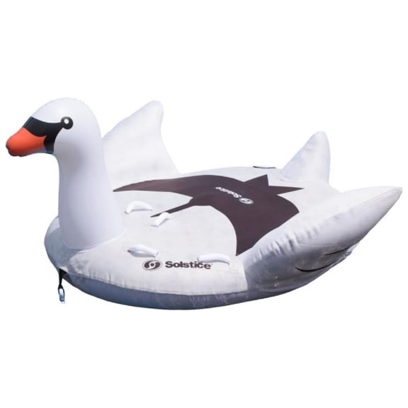 Swimline 84" Swan Towable 2-Person Inflatable Pool Float - White/Black