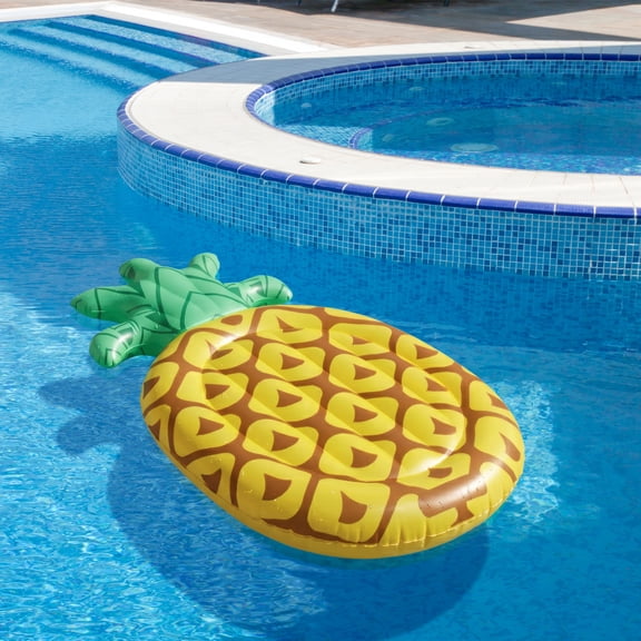 Swimline 86" Inflatable Water Sports Tropical Pineapple 2-person Raft Float - Yellow/Brown