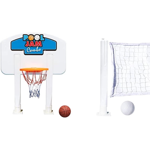 Swim Central Pool Jam Combo Basketball and Volleyball Above Ground Swimming Pool Water Games