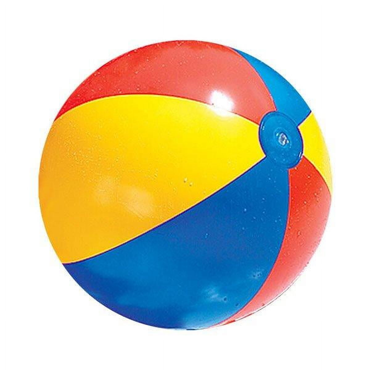 Swim Central 36 White and Red Classic Inflatable 6 Panel Beach Ball