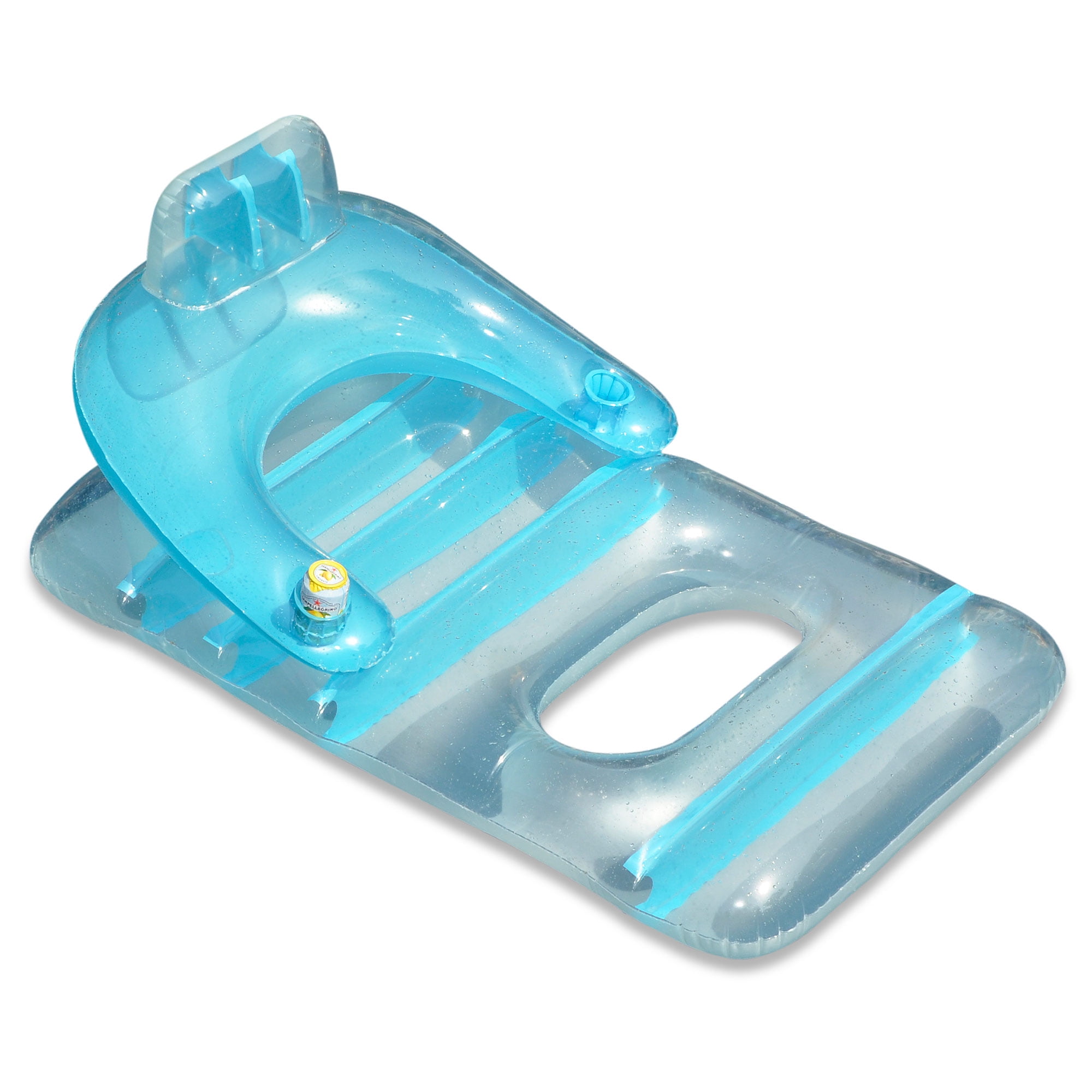 Swimline Deluxe Inflatable Pool Lounge Recliner with Cup Holder Float Chair Color Varies Pink or Blue Walmart