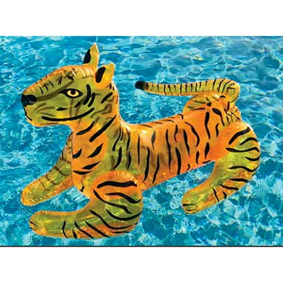Swimline Giant 73" Long Wild Tiger Inflatable Ride On Swimming Pool Float