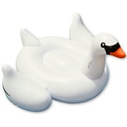 Swimline Giant Swan Inflatable Ride-On Swimming Pool Raft Float, White