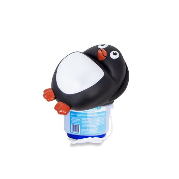 Swim Central 30924647 13 in. Cool Penguin Swimming Pool Chemical Dispenser, Blue & White