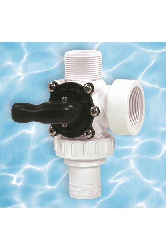 Swimline HydroTools Swimming Pool and Spa Standard Right Outlet 3-Way Valve 1.5" - White