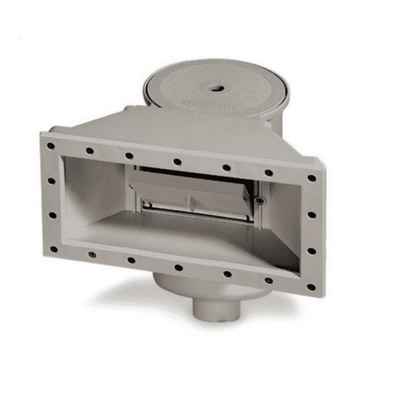 Swimline HydroTools Wide-Mouth Support Thru-Wall Skimmer with Brace for Swimming Pool 14.5" - Gray