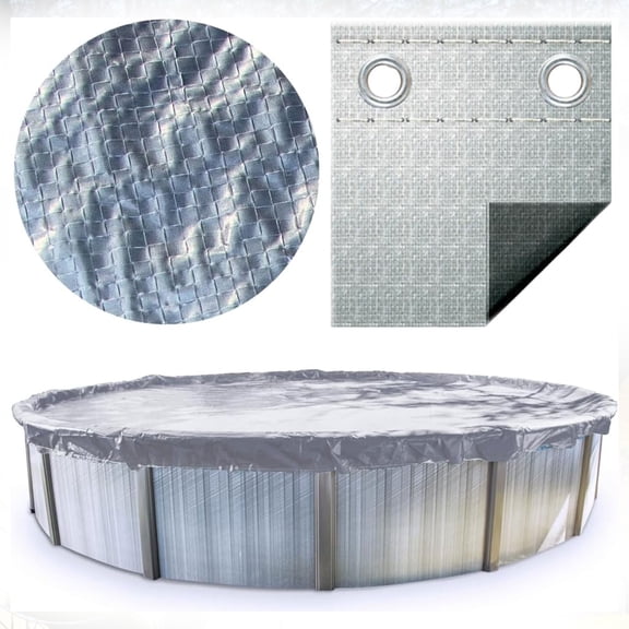 Swimline Hydrotools Silver King Winter Pool Cover for 21 x 42 Ft Above Ground Oval Pools