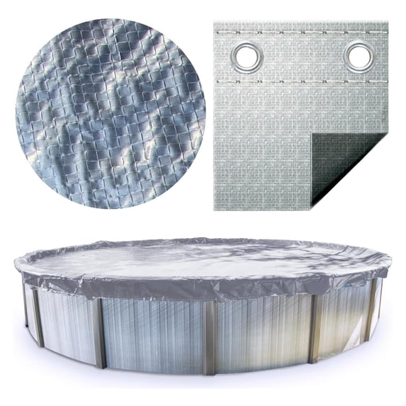 Swimline Hydrotools Silver King Winter Pool Cover for 24 Ft Above Ground Round Pools