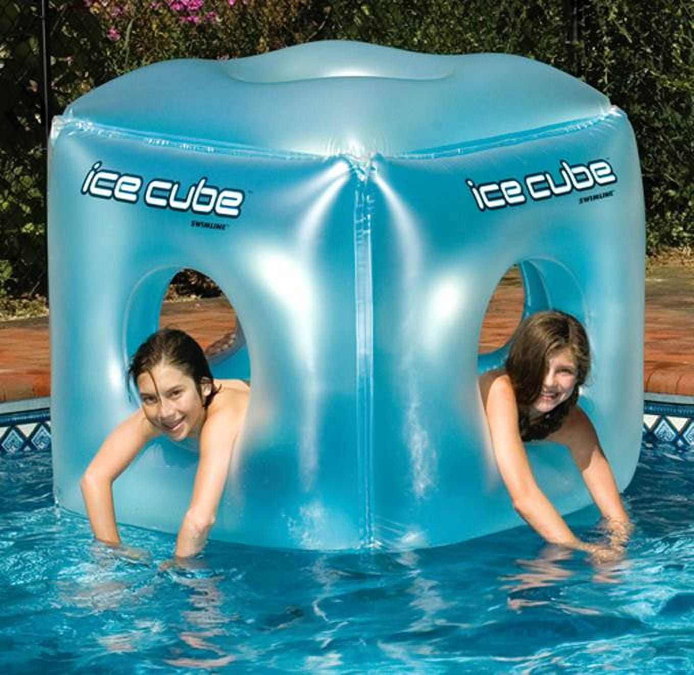 Swimline 49" Water Sports Inflatable Ice Cube Habitat 4-Person Swimming Pool Float - Blue