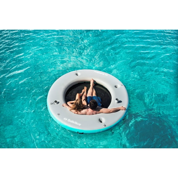 Swimline Inflatable Circular Mesh Dock - 8' - Blue and White