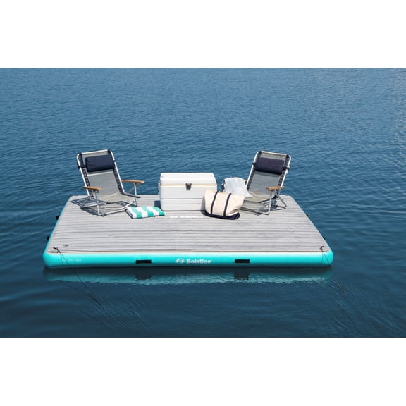 Swimline Inflatable Luxe Dock with Traction Pad and Ladder - 10' x 8'