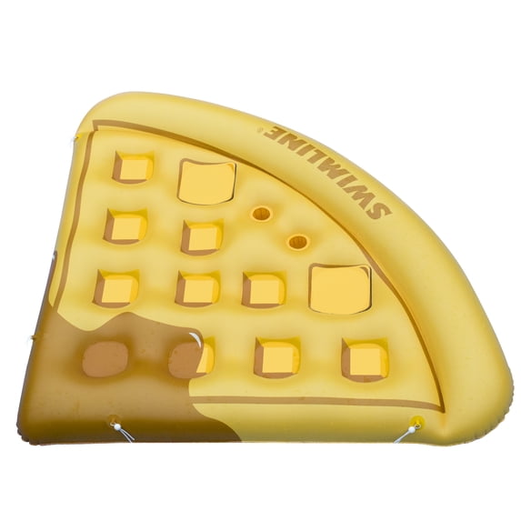 82” Yellow and Brown Waffle Slice Inflatable Swimming Pool Raft