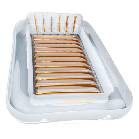 Swimline Luxe Edition Inflatable Suntan Tub Pool Lounger, White & Gold
