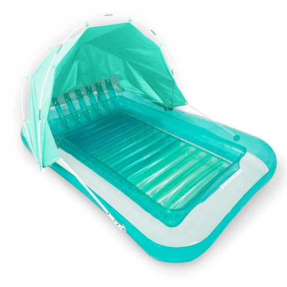 Swimline Original Inflatable Suntan Tub Float with Adjustable Shade, Mint