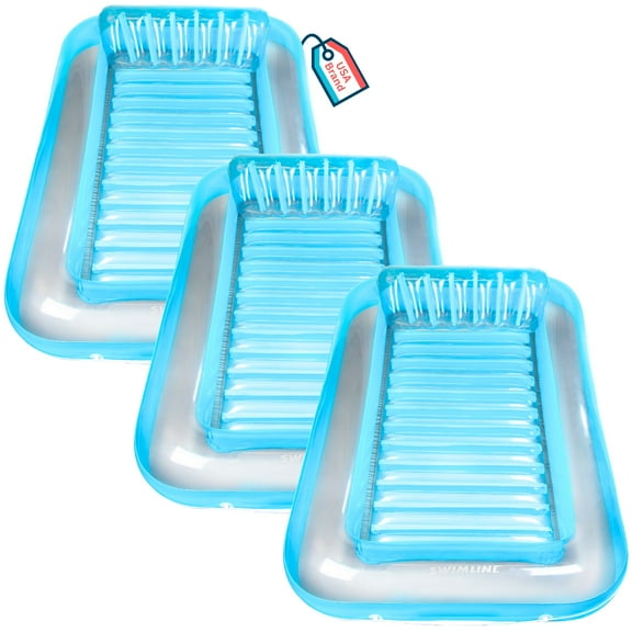 Swimline Original Suntan Tub Relaxing Water Lounge Float, Blue (3 Pack)