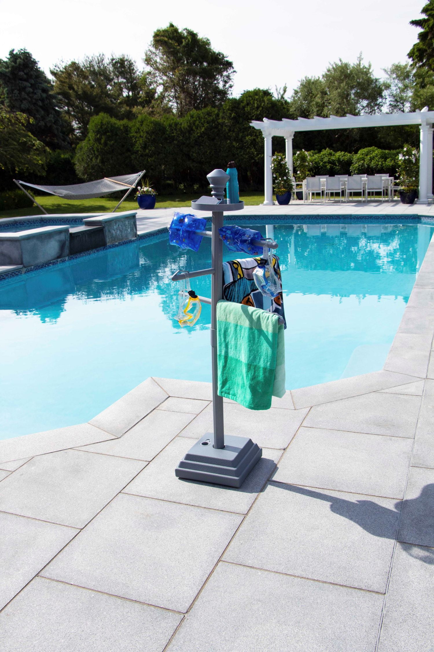 Swimline Outdoor Poolside Valet Towel Rack with Weighted Base - 52 ...