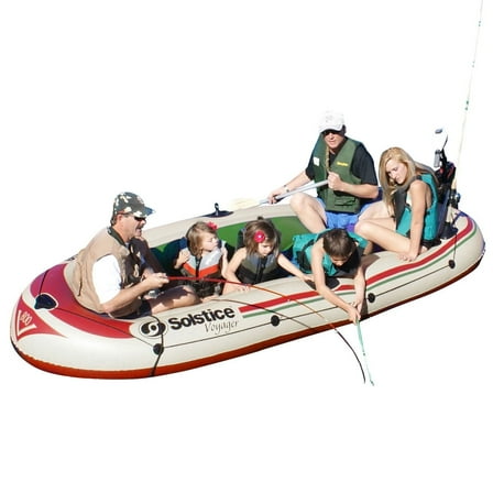 Swimline Solstice Voyager Inflatable Fishing Raft with Dual Fishing Rod Holders