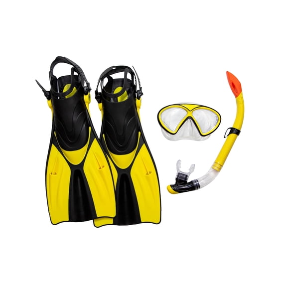 Swimline Thermotech Snorkeling Set with Mesh Bag - Fin Size 6-8