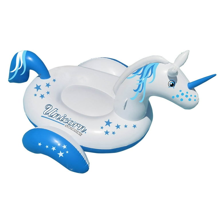 Swimline Vinyl Giant Inflatable Unicorn Ride On Pool Float Multicolor