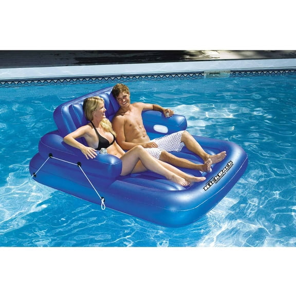 Swimline Vinyl Inflatable Double Kickback Adjustable Pool Float, Blue