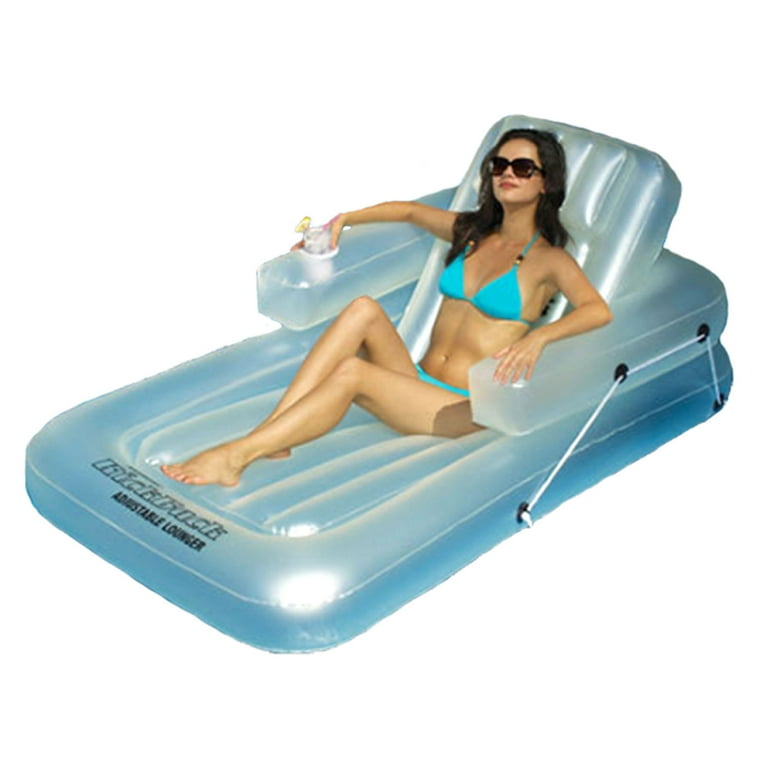Swimline Vinyl Inflatable Kickback Adjustable Pool Float Grey