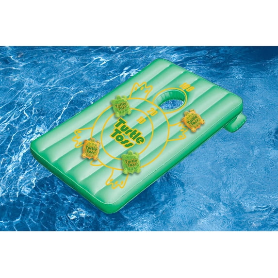 Swimline Vinyl Inflatable Turtle Toss Pool Float, Green