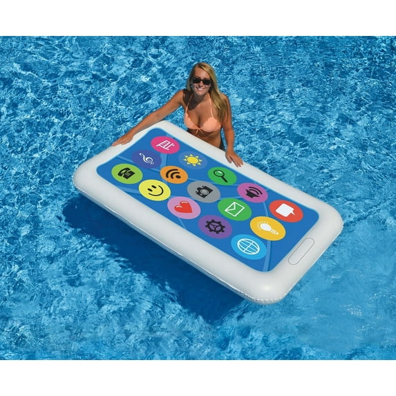 Swimline Vinyl Smart Phone Inflatable Adult Water Pool Float, Multicolor