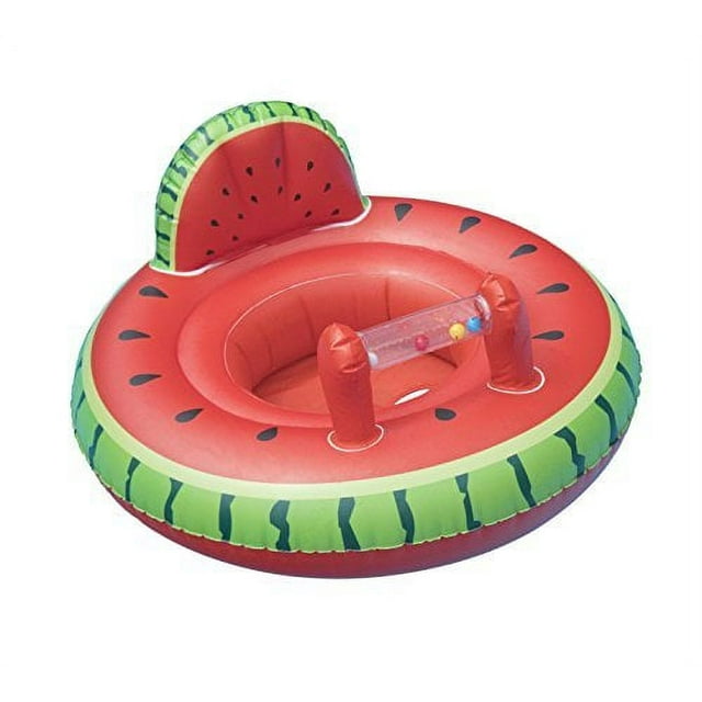 Swimline Watermelon Baby Seat Pool Inflatable Ride-On, Red, Green